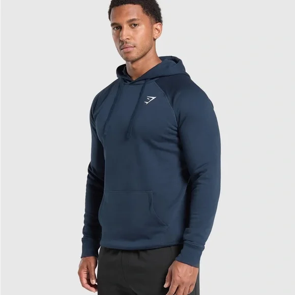 Gymshark Crest Hoodie Navy Blue Size Large - Picture 14 of 15
